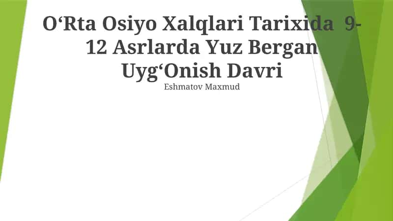Somoniylar davri Oʻrta Osiyo tarixi