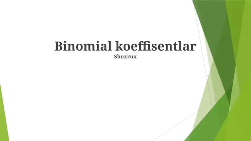 Binomial koeffisentlar