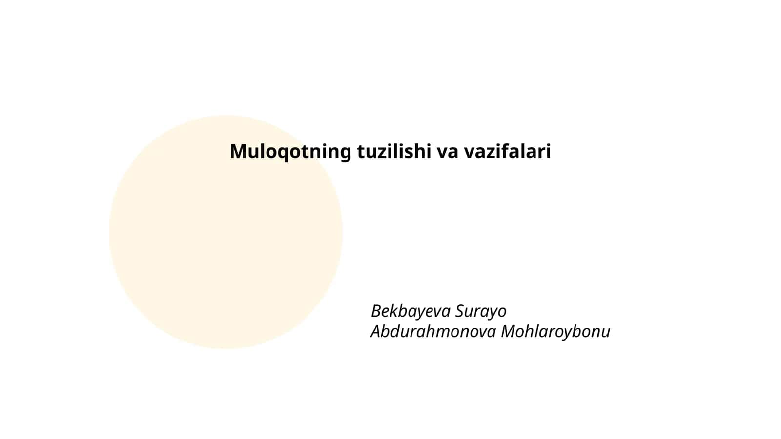 Muloqotning Tuzilishi va Vazifalari