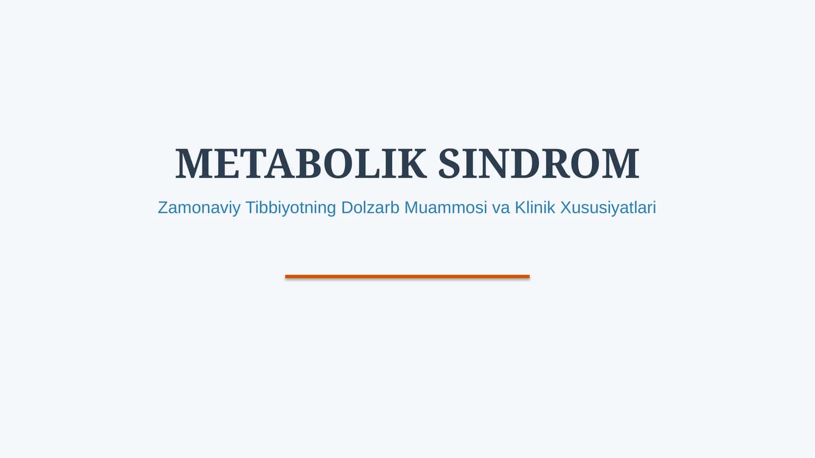 Metabolik sindrom — 15 slaydli tibbiy taqdimot