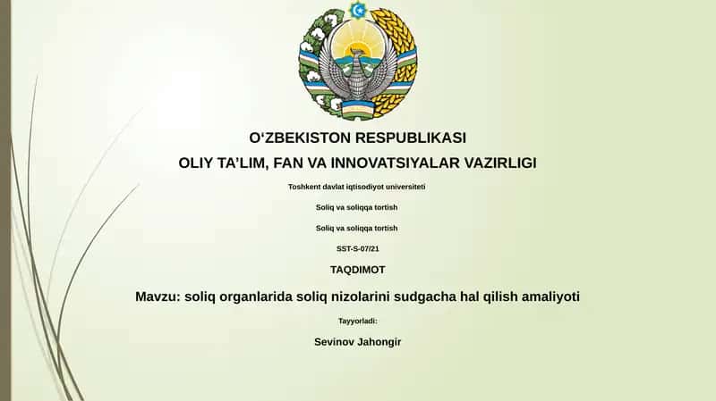 Soliq va soliqqa tortish
