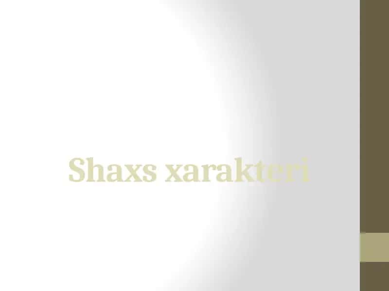 Xarakterologiya