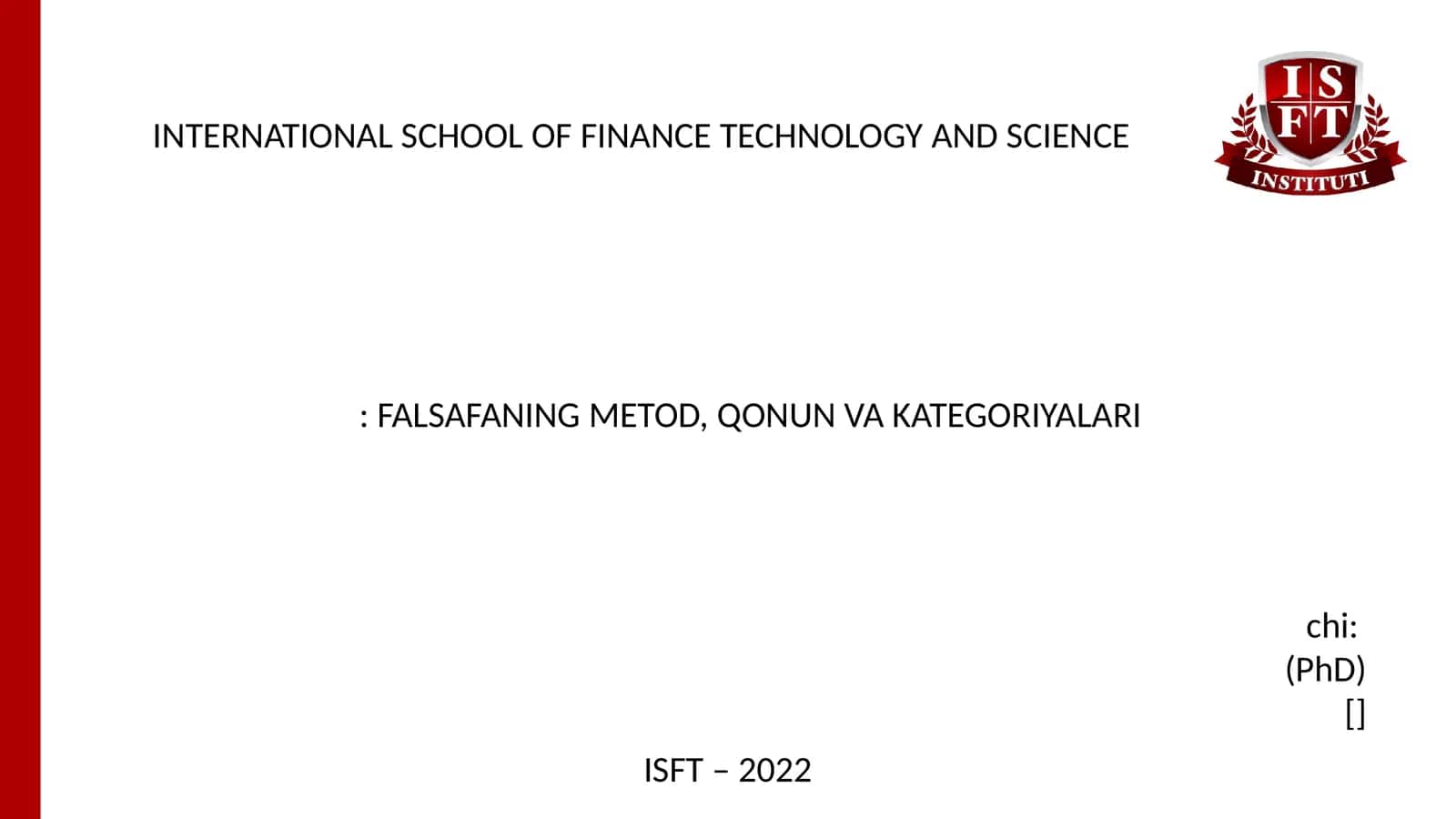 FALSAFANING METOD, QONUN VA KATEGORIYALARI