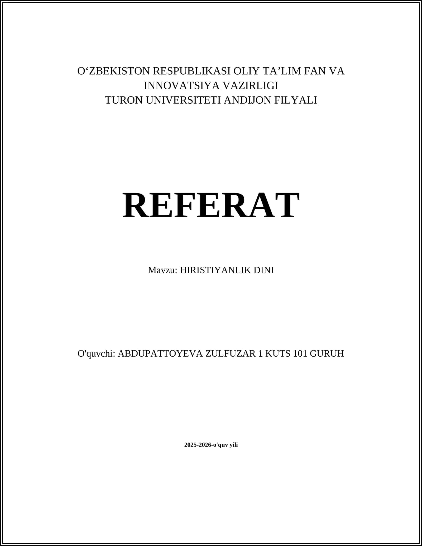 HIRISTIYANLIK DINI