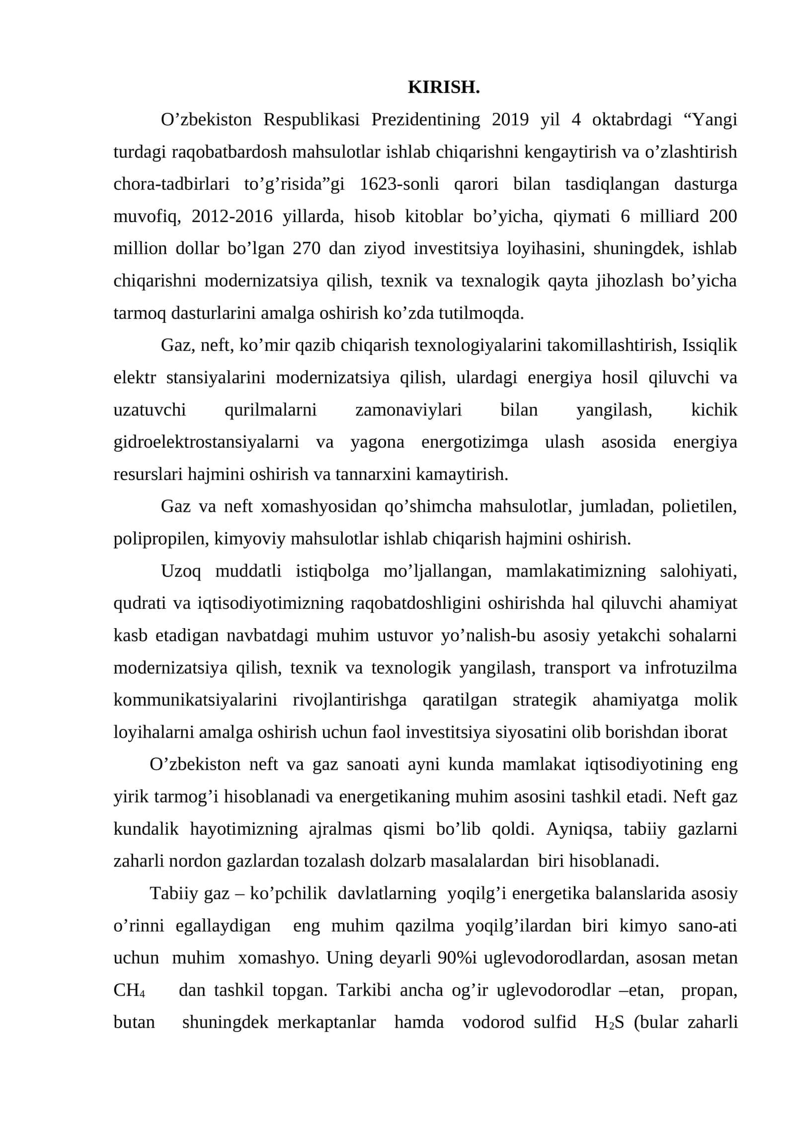 Gaz kondensatini qayta ishlash jarayonining rektifikatsiya kolonnasini