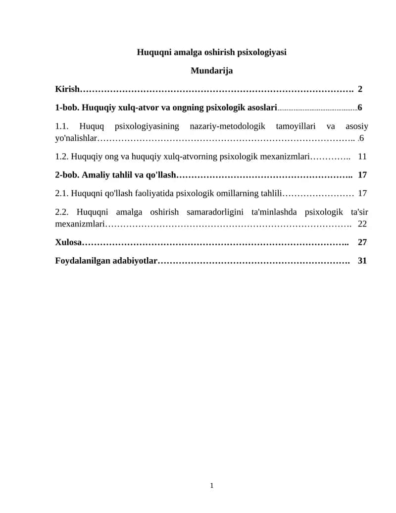 Huquqni amalga oshirish psixologiyasi