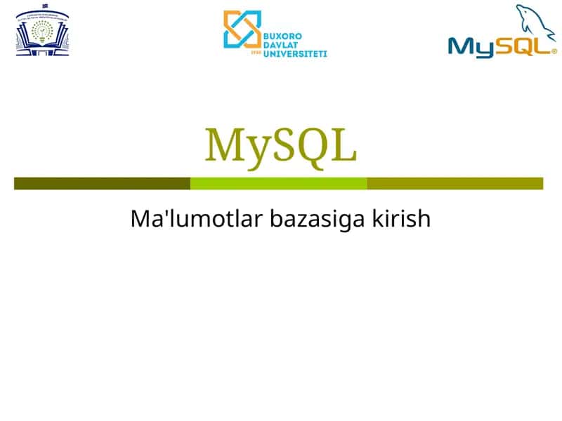 Ma'lumotlar bazasiga kirish