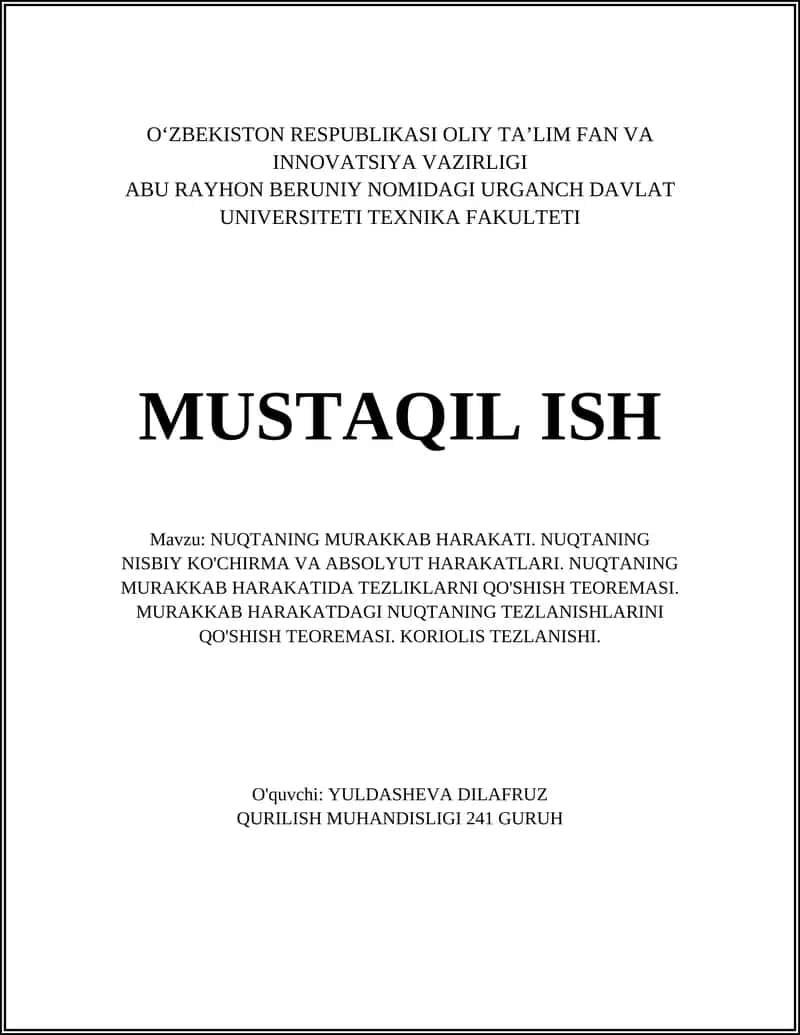 NUQTANING MURAKKAB HARAKATI
