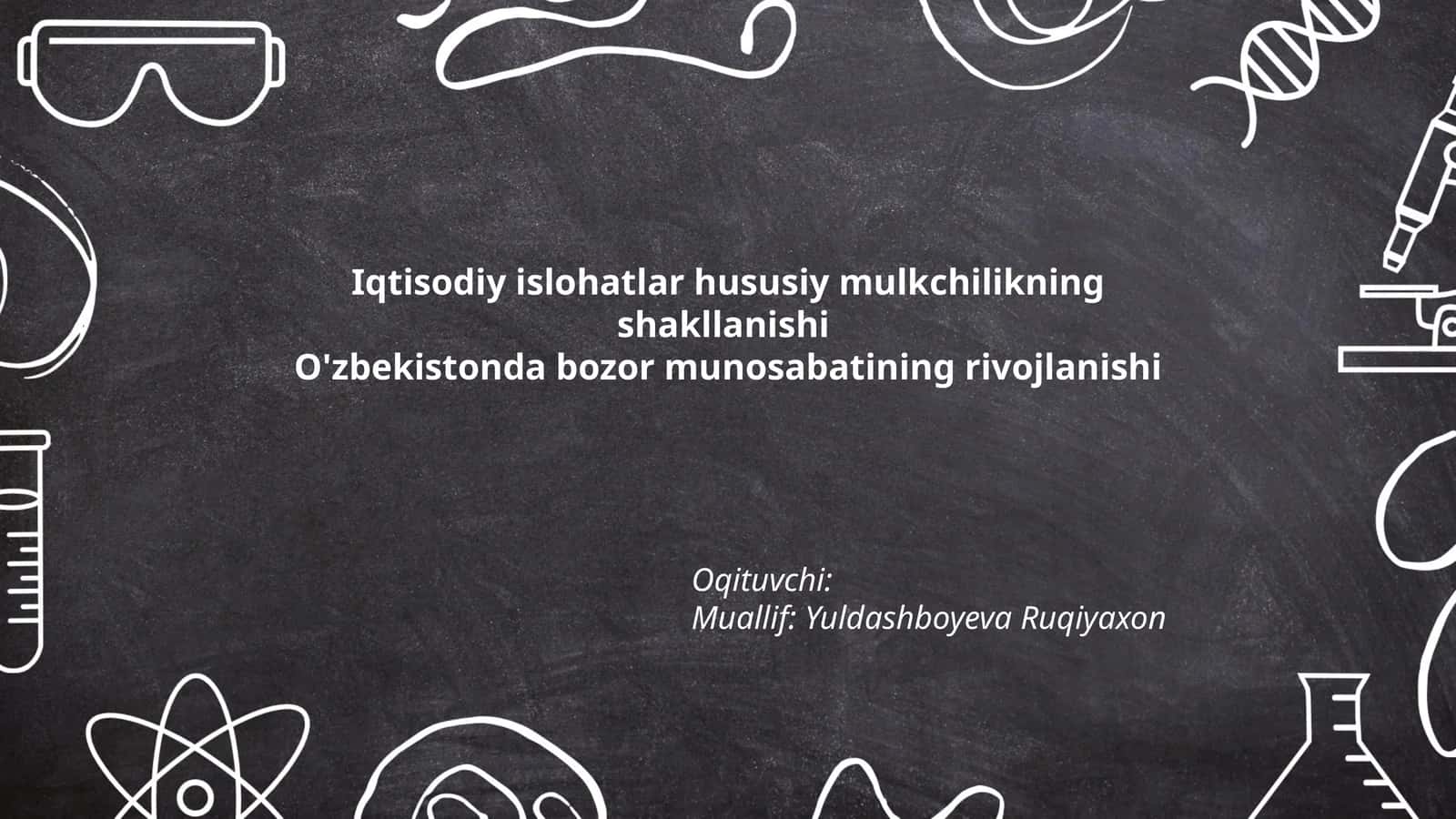 Iqtisodiy islohatlar hususiy mulkchilikning shakllanishi