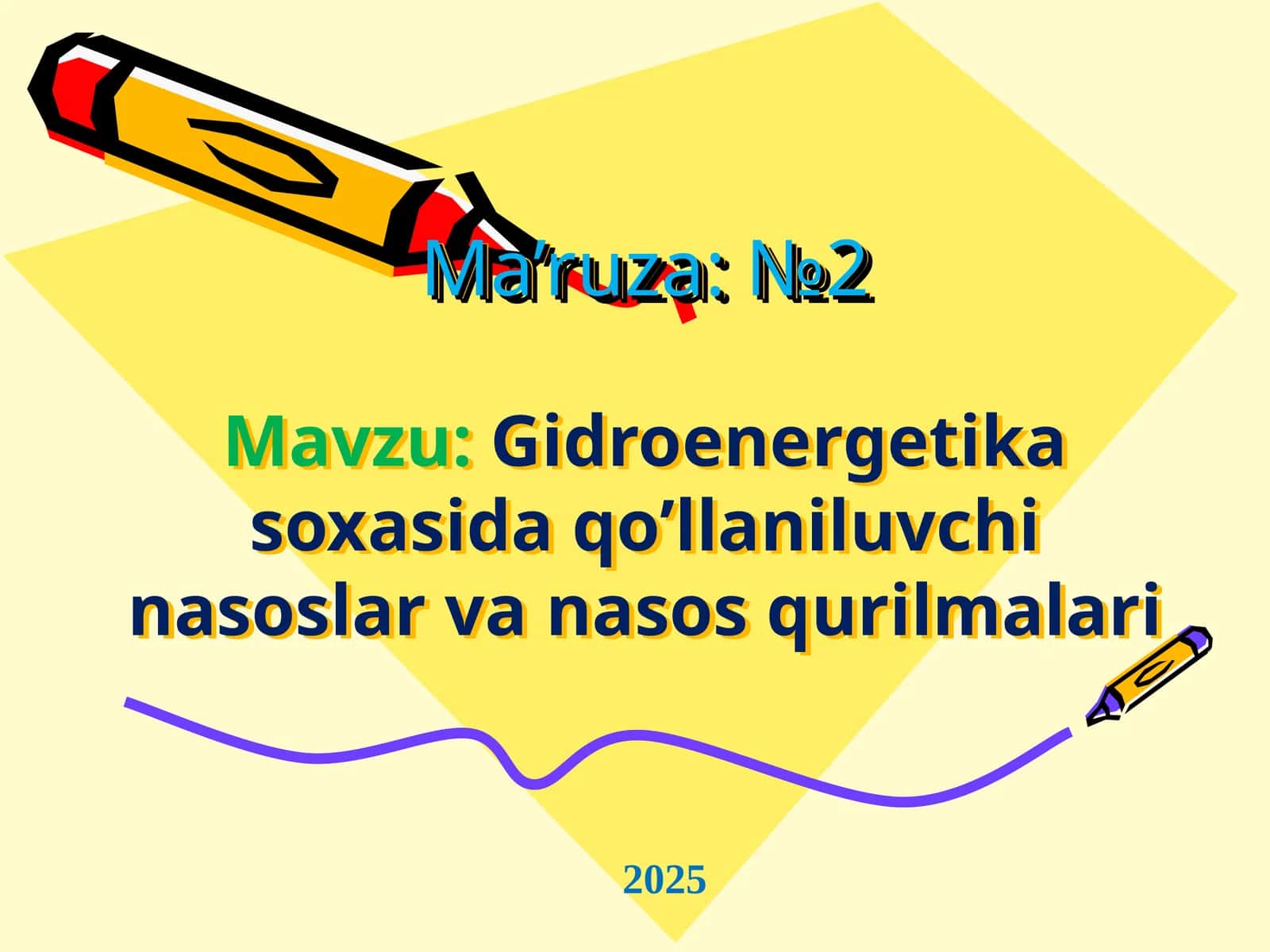 Gidroenergetika soxasida qo’llaniluvchi nasoslar va nasos qurilmalari