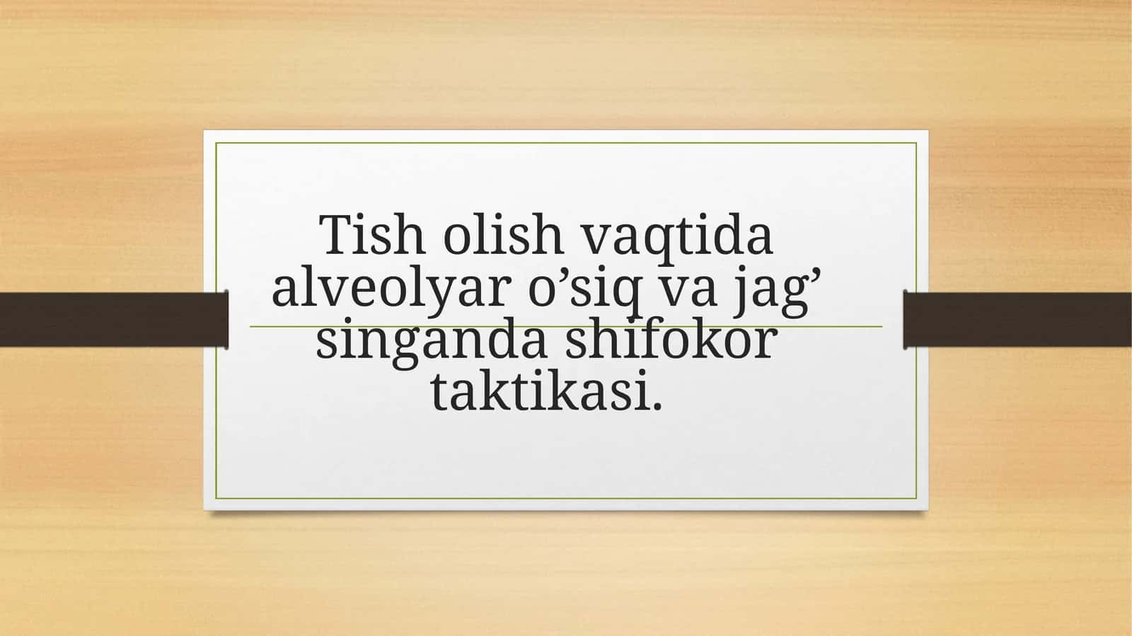 Tisholish vaqtida alveolyaro’siq vajag’si