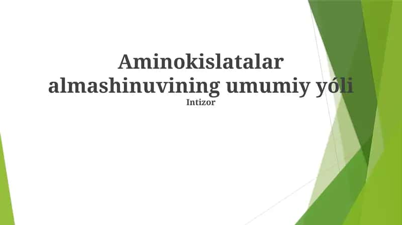 Aminokislotalar almashinuvining umumiy yóli