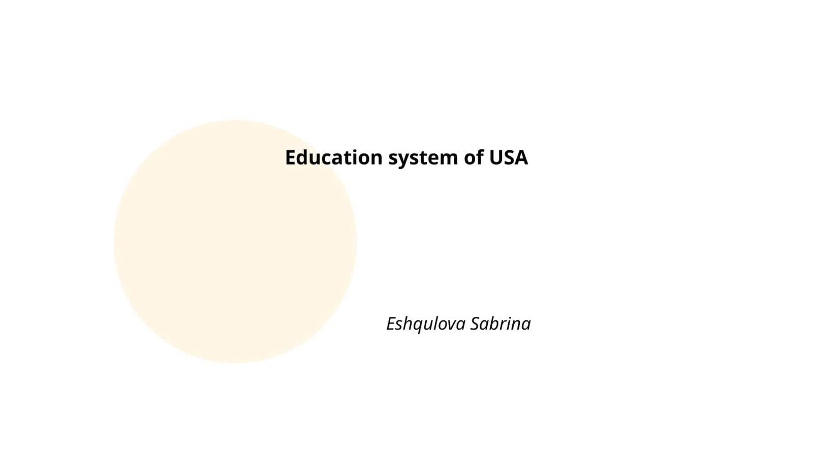 Education system of USA
