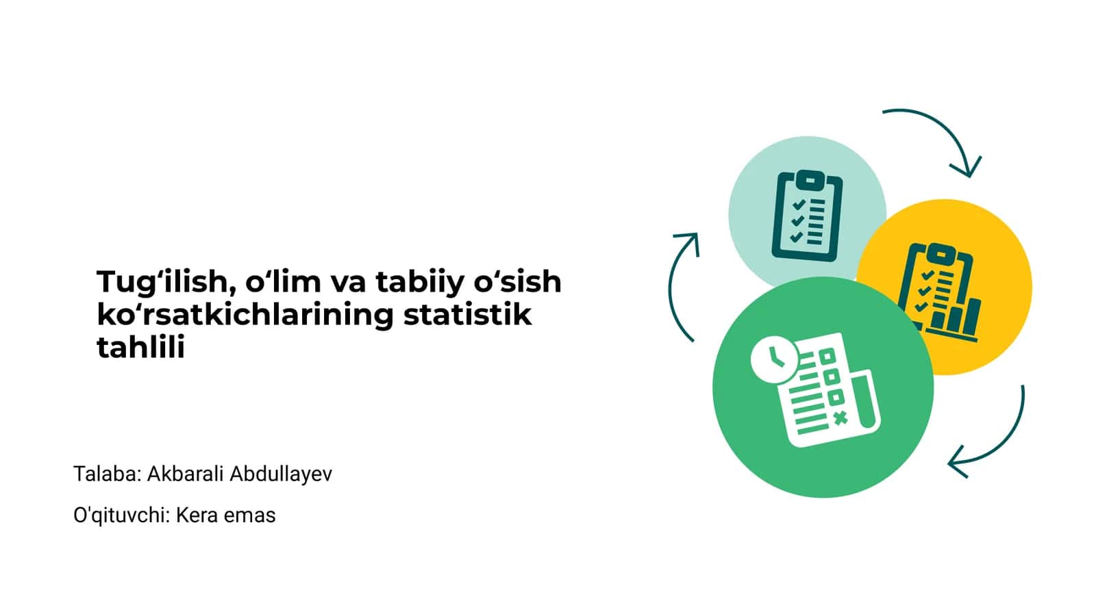 Tug‘ilish, o‘lim va tabiiy o‘sish ko‘rsatkichlarining statistik tahlili