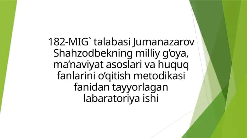 Huquq fanlarini o'qitish metodikasi