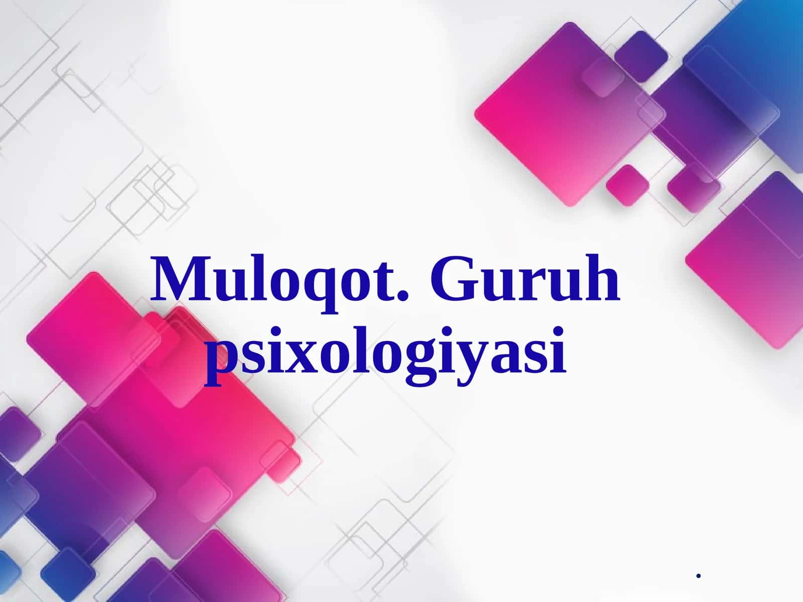 Muloqot.Guruh psixologiyasi