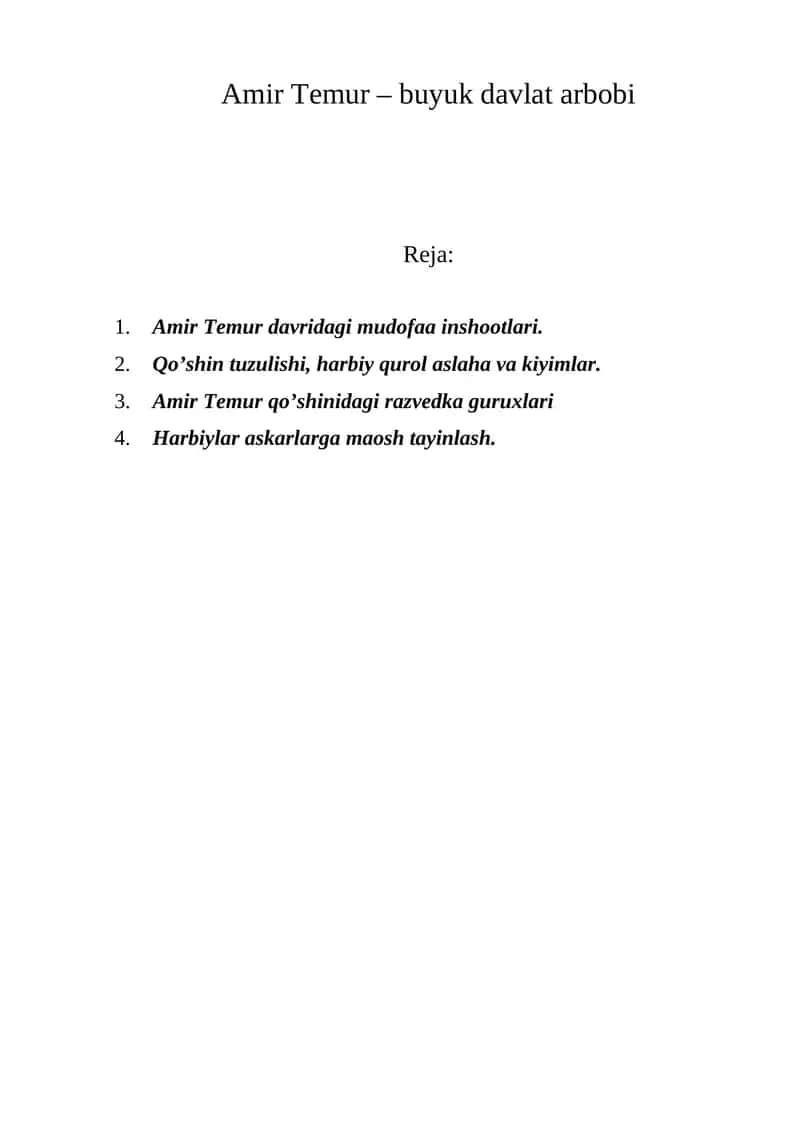 Amir Temur – buyuk davlat arbobi