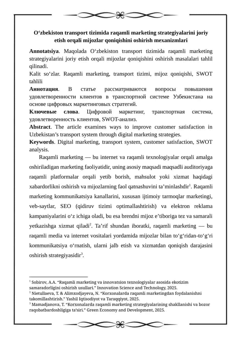 Raqamli marketing strategiyalari