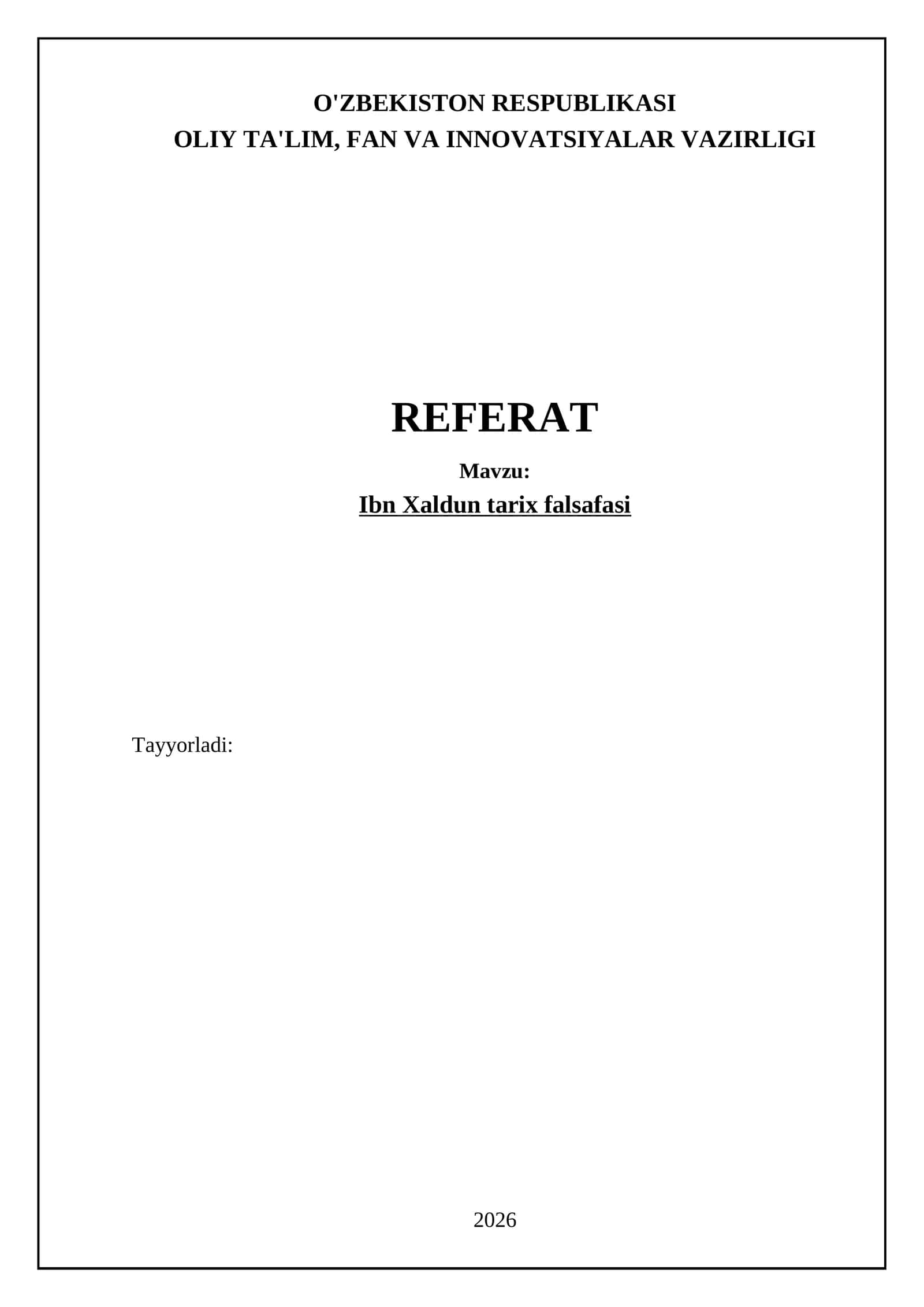 Ibn Xaldun tarix falsafasi