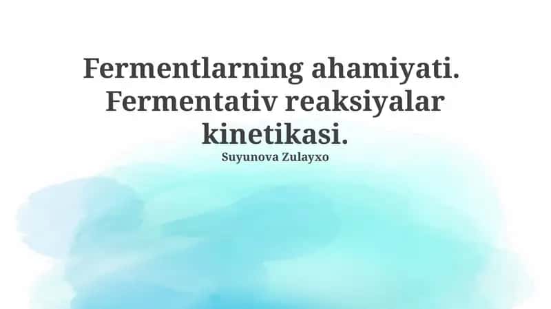 Enzimlar: Ta'rifi, Tuzilishi va Mexanizmlari