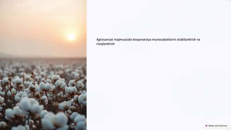 Agrosanoatda kooperatsiya munosabatlari