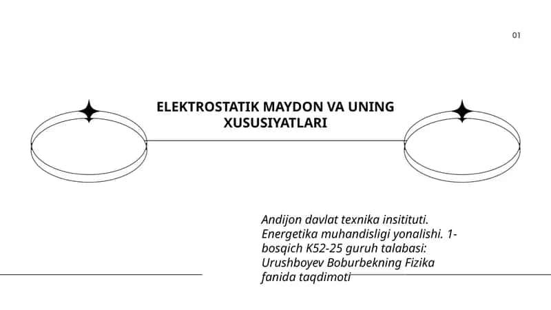 ELEKTROSTATIK MAYDON VA UNING XUSUSIYATLARI