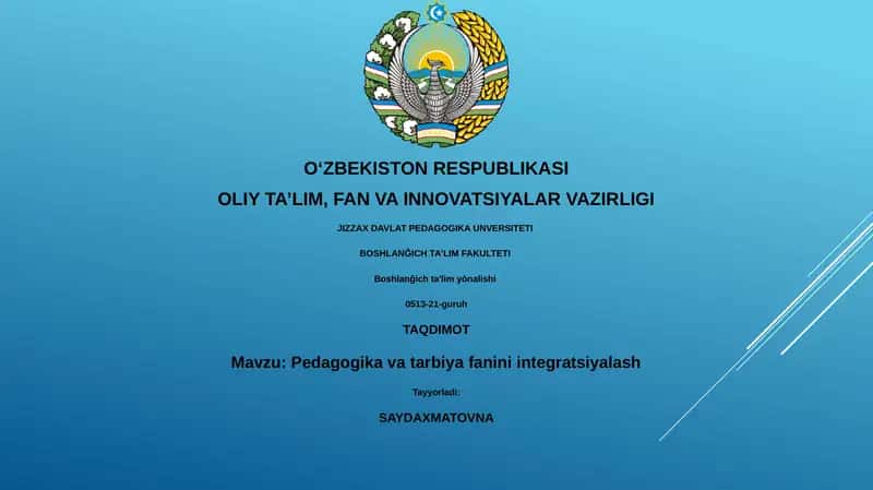 Pedagogika va tarbiya fanini integratsiyalash
