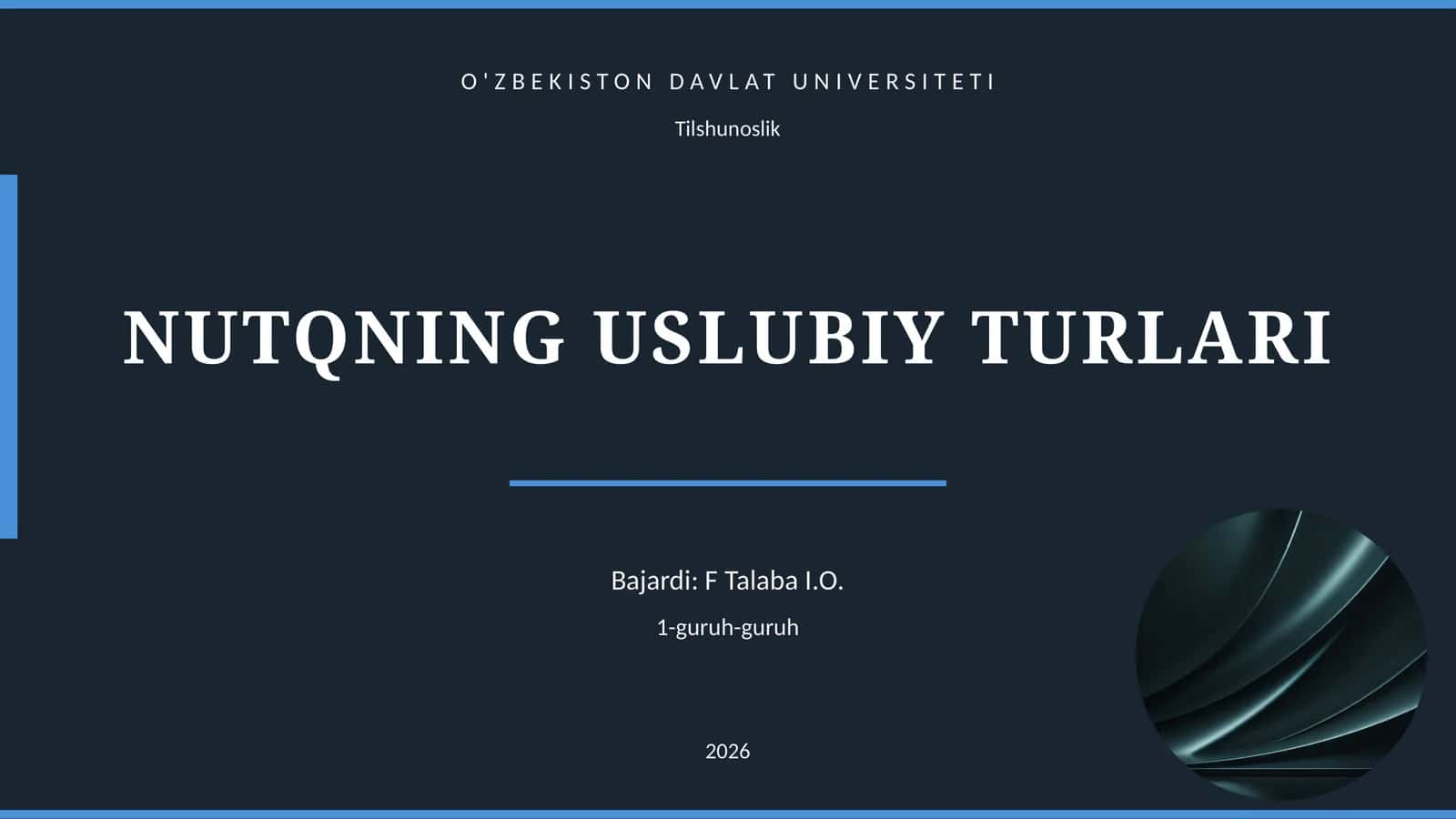 NUTQNING USLUBIY TURLARI
