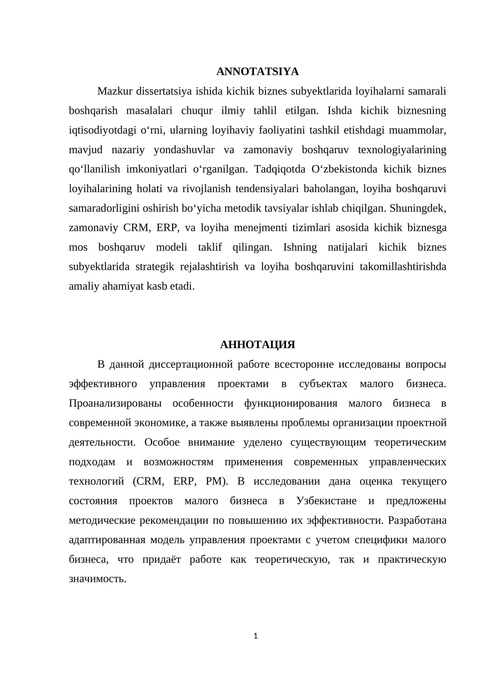 Kichik bisnesda loyihalarni samarali boshqarish asoslari