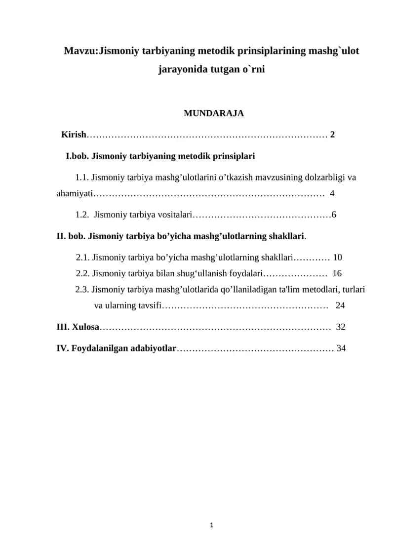 Jismoniy tarbiyaning metodik prinsiplari