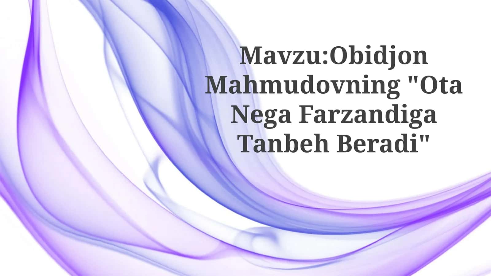 Ota Nega Farzandiga TanbehBeradi