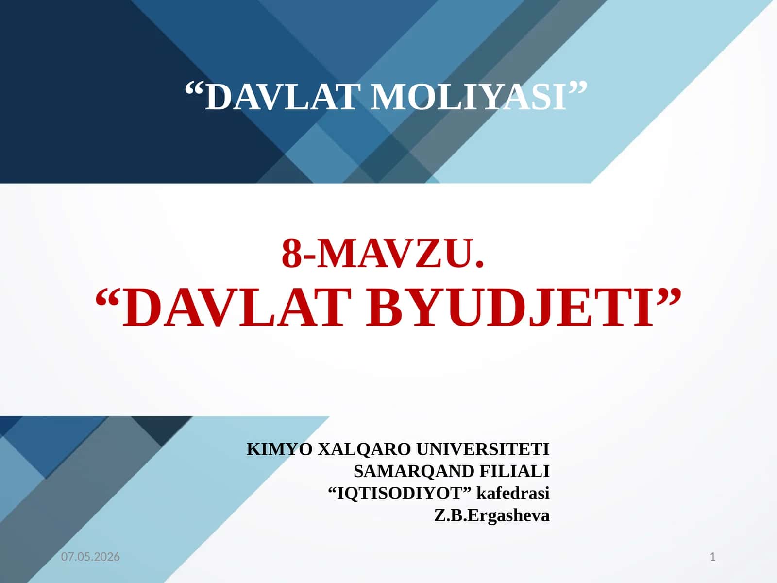 DAVLAT MOLIYASI