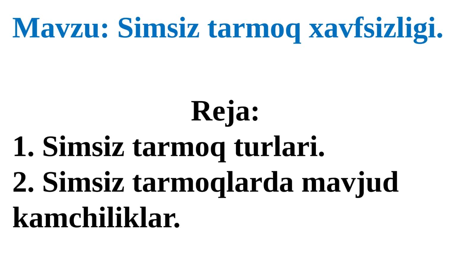 Simsiz tarmoq xavfsizligi