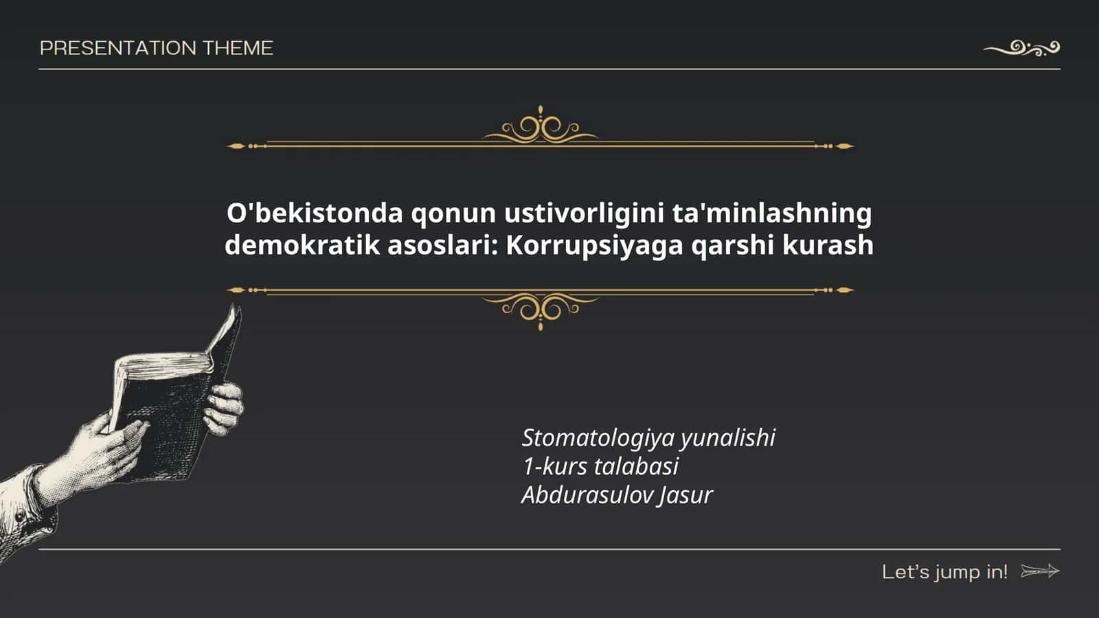 Stomatologiya yunalishi 1-kurs talabasi