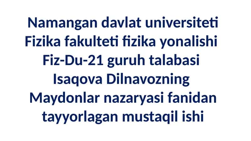 Skalyar Funksiyaning Yonalish Boyicha Hosilasi va Gradienti