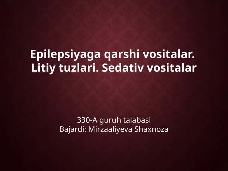 Epilepsiyaga qarshi vositalar