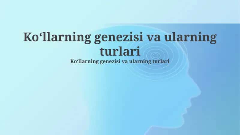 Ko‘llarning genezisi va ularning turlari