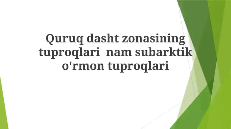 Quruqdashtzonasining tuproqlarida mos aniqiyliklar