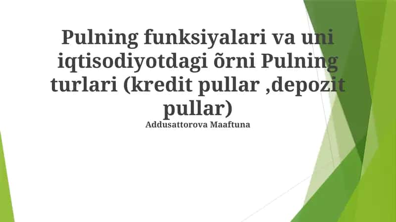 Pulning funksiyalari