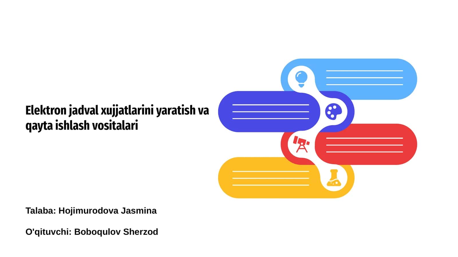 Elektron jadval yaratish va qayta ishlash vositalari