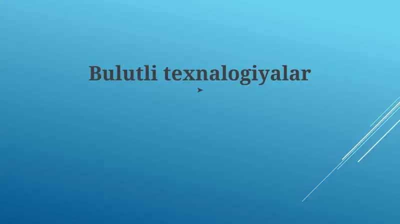 Bulutli texnalogiyalar