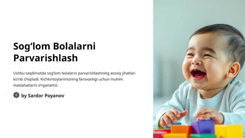 Sogʻlom Bolalarni Parvarishlash