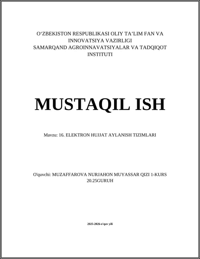 Elektron Hujjat Aylanish Tizimlari