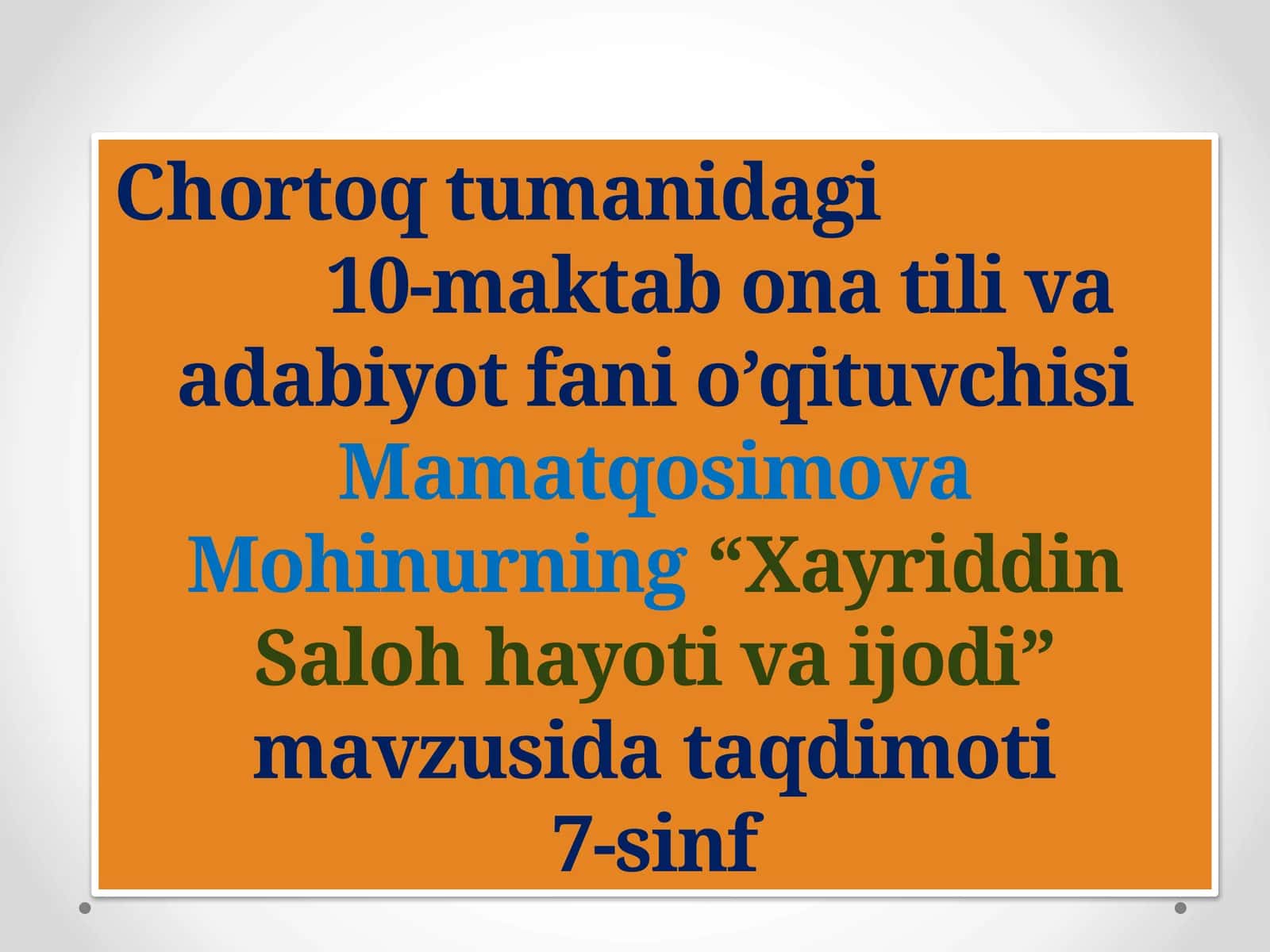 Xayriddin Saloh hayoti va ijodi