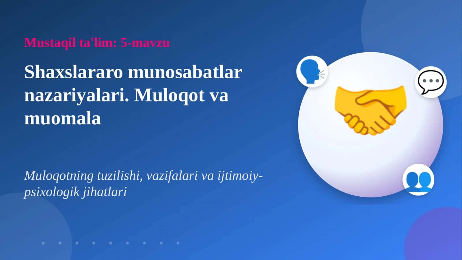 Mustaqil ta'lim: 5-mavzu
