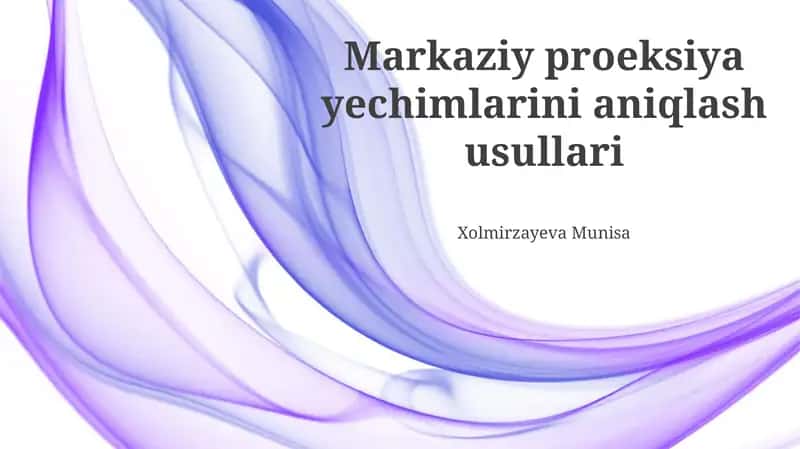 Kamera Modellari va Parametrlari