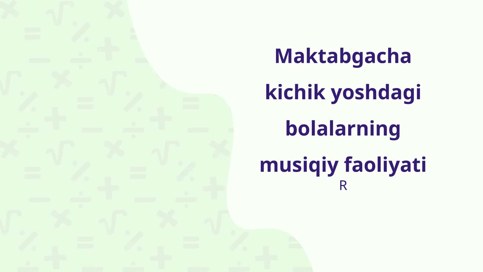 Maktabgacha kichik yoshdagi bolalarning musiqiy faoliyati