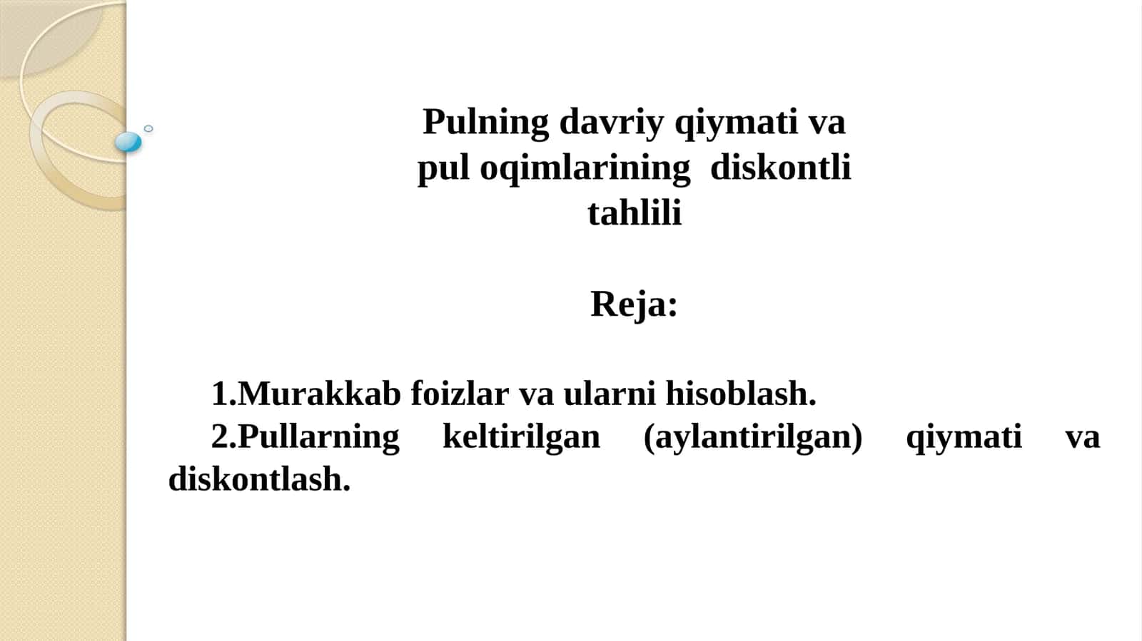 Murakkab foizlar va ularni hisoblash