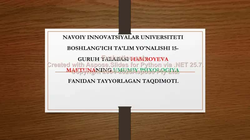 “Tarbiyasi qiyin” o'quvchilar bilan ishlashning psixologik asoslari