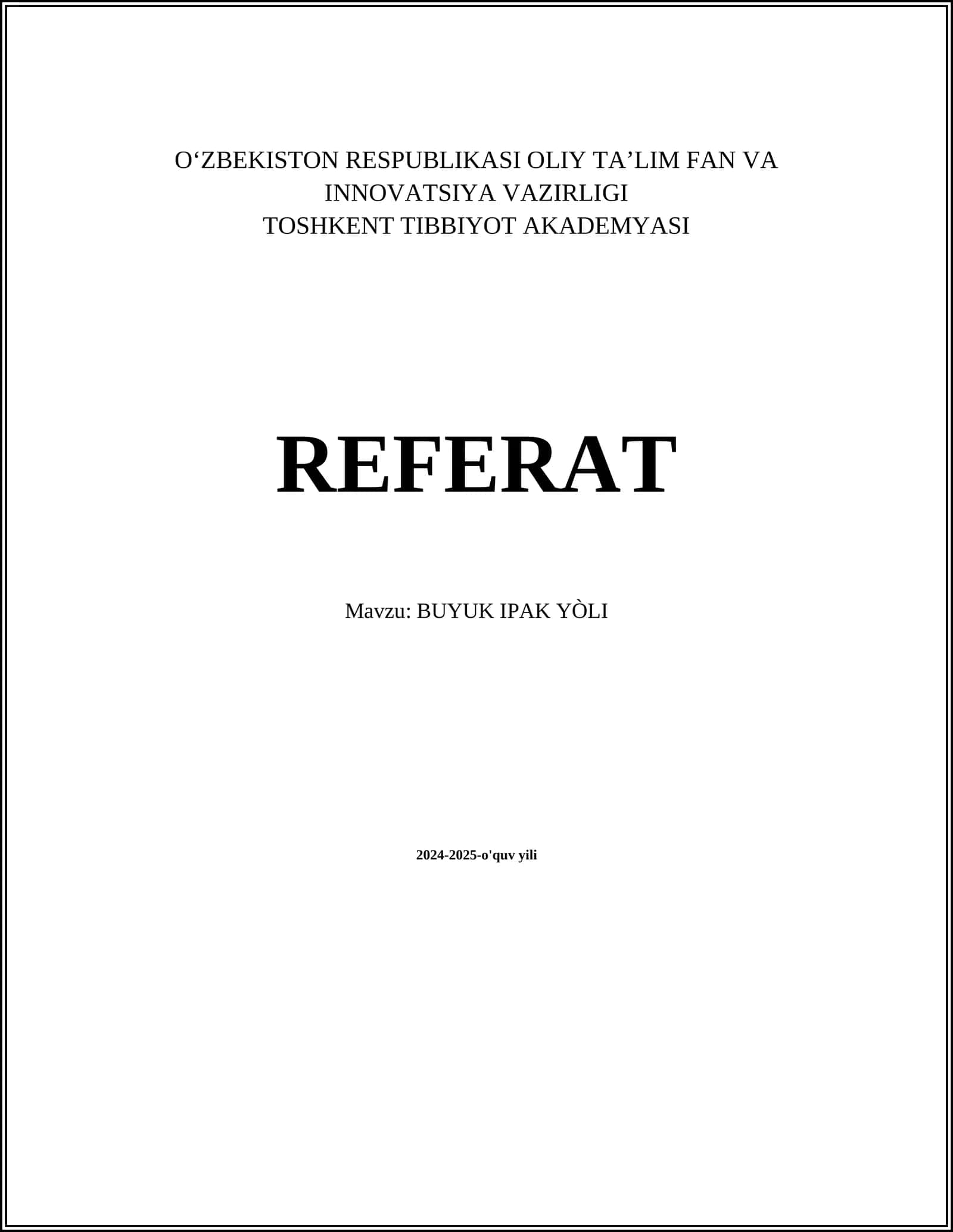 BUYUK IPAK YÒLI